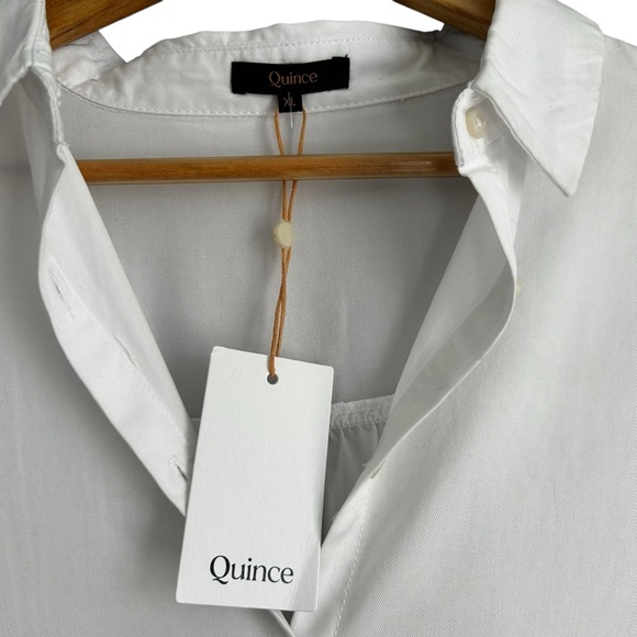 Quince Vintage Wash Tencel Camp Shirt White Button-Up Top XL - Picture 4 of 10